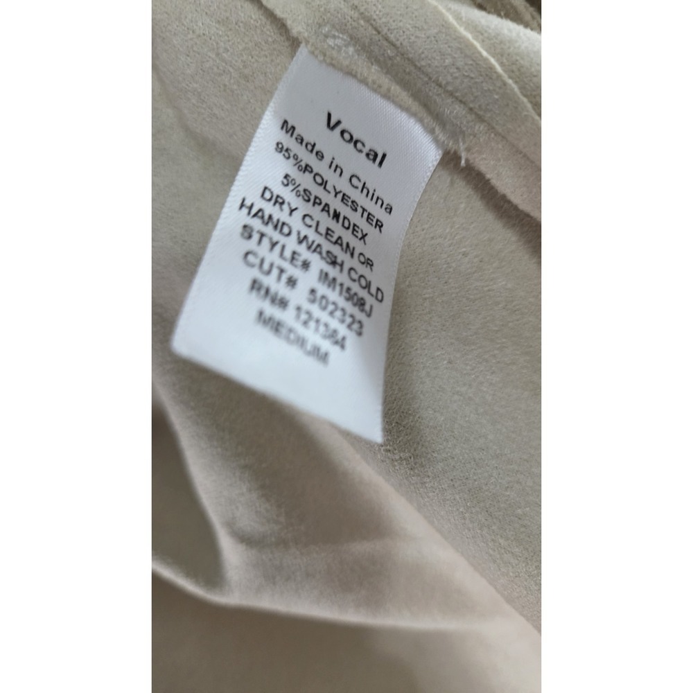 VOCAL FAUX SUEDE JACKET Western Boho Fringe Crop hippie cream Size Med - Picture 6 of 7